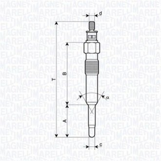 HONDA Свічка розжарення ACCORD 2.0TDI 95- MAGNETI MARELLI 062900126304