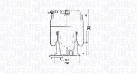 Пневмоподушка гумометалева MAGNETI MARELLI 204241CFG