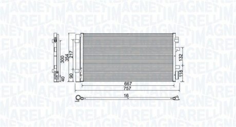 Радиатор кондиционера MEGANE III, FLUENCE, SCENIC MAGNETI MARELLI 350203762000