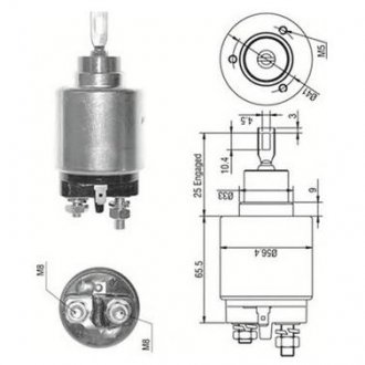 Втягуюче реле стартера RENAULT 1,1-2,0 VOLVO 1,6/1,7 Renault Clio, Volvo 340, 480, 440, Renault 19, Laguna, Megane, Volvo 460, Renault Espace, Kangoo, Trafic MAGNETI MARELLI 940113050273