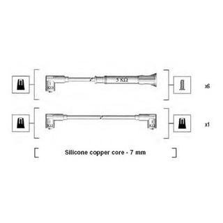 К-т високовольтних проводів (7шт.) BMW 320/323/520 87- MAGNETI MARELLI 941075040546