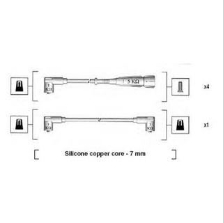 VW (5 шт!) К-т високовольтних проводів GOLF 1,4 91- SEAT IBIZA 1,4 IE -96 MAGNETI MARELLI 941175120753