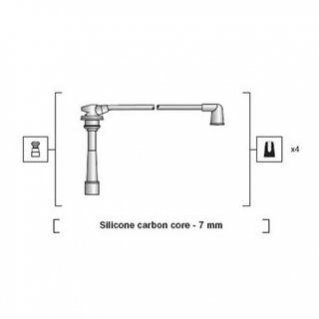 Комплект высоковольтных проводов HYUNDAI ACCENT 1.5I 16V (MOT G4FK) 98KM, 4CYL, 95-00 [] MAGNETI MARELLI 941318111151