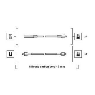 Провід запалювання Lada 110/111/Samara 87-06 (високовольтні) (к-кт) (MSK1232) Lada 2108, 2110 MAGNETI MARELLI 941318111232