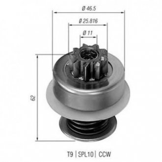 Бендікс (z=9) VW Golf, Jetta1,6/1,8/1,9D/1,5D,T-2 1,6-2,0 [940113020088] MAGNETI MARELLI amb0088