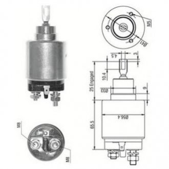 Втягуюче реле стартера RENAULT 1,1-2,0 VOLVO 1,6/1,7 Renault Clio, Volvo 340, 480, 440, Renault 19, Laguna, Megane, Volvo 460, Renault Espace, Kangoo, Trafic MAGNETI MARELLI ame0273