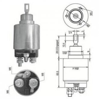 Втягивающее реле стартера CITROEN 2,8D FIAT 2,5TD PEUGEOT 2,5/2,8 [940113050348] MAGNETI MARELLI ame0348