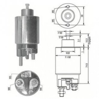 MITSUBISHI Втягуюче реле стартера MAGNETI MARELLI ame0354