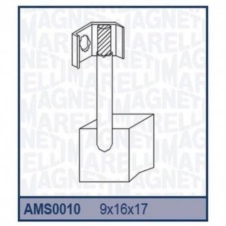 Ремкомплект (щетки)(9x16x17) стартера DAIMLER TRUCK FIAT TRACTOR FIAT BUS FORD D TRANSIT 100-120-150-190-80 IVECO MERCEDES SCORPIO [940113190010] MAGNETI MARELLI ams0010