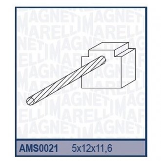 Купить Щетки стартера (5x12x11,6) AUDI A3 CITROEN BERLINGO FORD OPEL VECTRA PEUGEOT 106 306 SEATяWV CADDY [940113190021] MAGNETI MARELLI ams0021 (фото1) подбор по VIN коду, цена 134 грн.