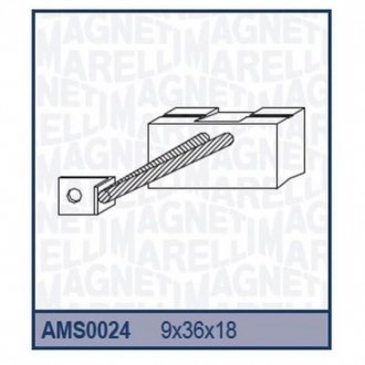 Купити Ремкомплект (щітки) стартера(9x36x18) STARTER MOTOR NO: 0001371004 [940113190024] MAGNETI MARELLI ams0024 (фото1) підбір по VIN коду, ціна 371 грн.