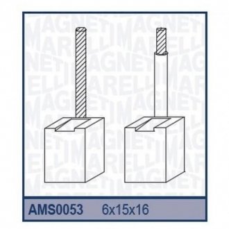 Ремкомплект (щетки) стартера FIAT SIENA PALIO DOBLO [940113190053] Alfa Romeo 156, 145, 146, Fiat Punto, Alfa Romeo 147, Fiat Doblo MAGNETI MARELLI ams0053