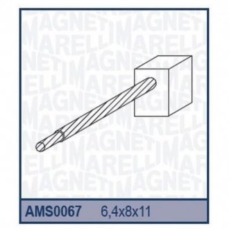 Ремкомплект (щітки) стартера - [940113190067] MAGNETI MARELLI ams0067