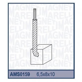 Щітки стартера (12V6,5x8x10)DAIHATSU, HONDA, ISUZU, MITSUBISHI, SUBARU, SUZUKI, TOYOTA MAGNETI MARELLI ams0159