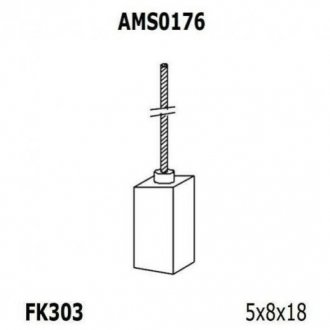 Щетки генератора (5x8x18) HONDA, TOYOTA, MAZDA, MITSUBISHI, SUBARU [940113190176] MAGNETI MARELLI ams0176