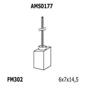 Щітки генератора (6x7x14,5) DENSO -MAZDA, SUNNY VAN [940113190177] MAGNETI MARELLI ams0177