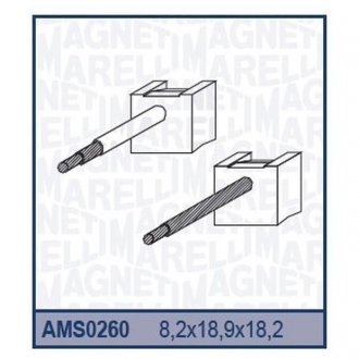 Ремкомплект (щітки) стартера FORD TYPE STARTER [940113800260] MAGNETI MARELLI ams0260