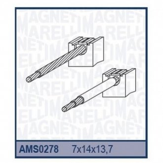 Ремкомплект (щетки) стартера D7R [940113980278] MAGNETI MARELLI ams0278