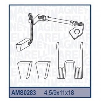 Щетки стартера (12V4,5/9x11x18)D6 RA33 [940114030283] MAGNETI MARELLI ams0283