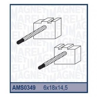 Вугільна щітка, стартер к-кт. BSX157158CU MAGNETI MARELLI ams0349