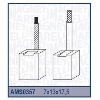 Вугільна щітка, стартер (к-т) JSX3536CU MAGNETI MARELLI ams0357