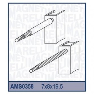 Вугільна щітка, стартер к-кт. JSX5152 MAGNETI MARELLI ams0358