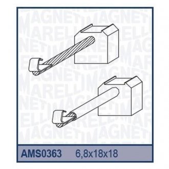 Купить Угольная щетка, стартер JASX9899CU MAGNETI MARELLI ams0363 (фото1) подбор по VIN коду, цена 277 грн.