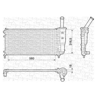 Радіатор FIAT PUNTO F.L.2003 1,2 8V/16V [350213196000] MAGNETI MARELLI bm196