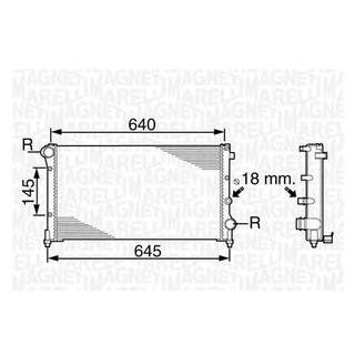 Радиатор FIAT NEW PANDA BENZ. A.C. [350213382000] MAGNETI MARELLI bm382