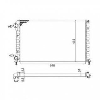 Радиатор двигателя FIAT DOBLO* (119) 1,4 1,6 16V 1,9D DOBLO CARGO (223) 1,4 1,6 16V 1,9D [350213179003] MAGNETI MARELLI bmq179