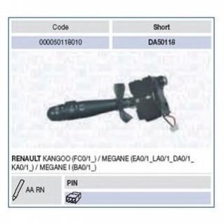 Купить Переключатель подрулевой RENAULT KANGOO Renault Megane, Kangoo MAGNETI MARELLI da50118 (фото1) подбор по VIN коду, цена 2696 грн.