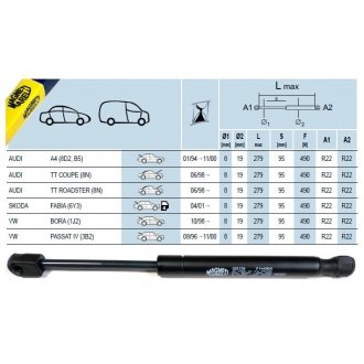 Амортизатор багажника MAGNETI MARELLI gs0134