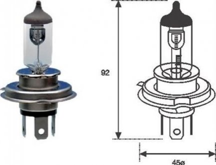 Автомобильная лампа 002555100000 MAGNETI MARELLI h4 12V