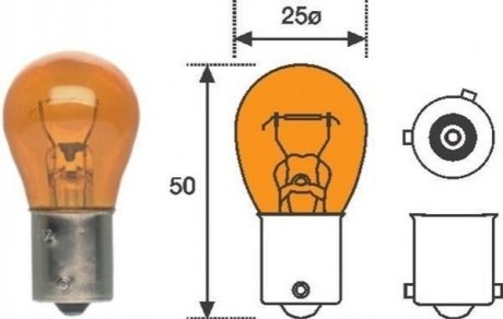 PY21W 12V21W Автомобильная лампа желтая MAGNETI MARELLI py21w 12v