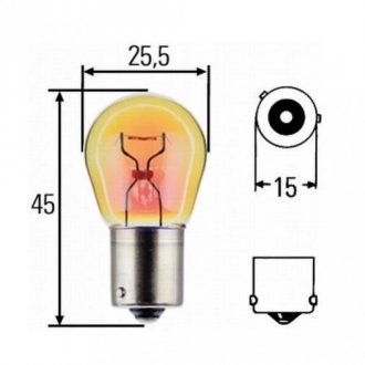 Купить Heavy Duty PY21W 24V21W Автомобильная лампа желтая (увелич. ресурс) MAGNETI MARELLI py21w 24v hd (фото1) подбор по VIN коду, цена 35 грн.