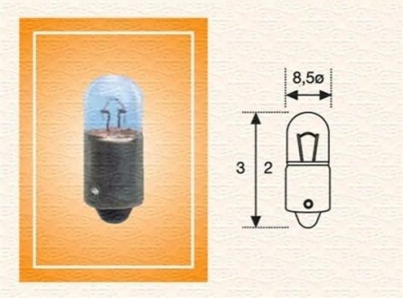 Автомобильная лампа 24V-3W MAGNETI MARELLI t3W 24V