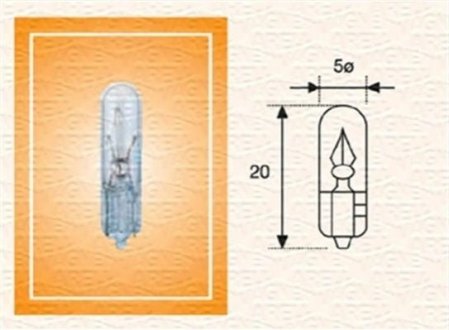 Купити Автомобильная лампа 003722100000 MAGNETI MARELLI t5 1,2W 24V (фото1) підбір по VIN коду, ціна 20 грн.