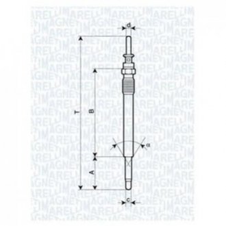 Свеча накала ASTRA, OMEGA, VECTRA [062900009304] Opel Vectra, Astra, Omega, SAAB 9-3, Opel Frontera, Zafira, SAAB 9-5 MAGNETI MARELLI uc16a