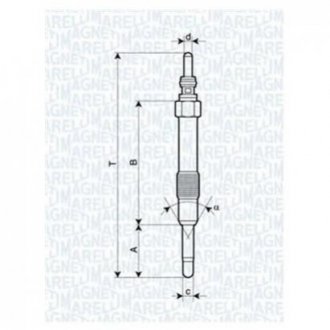 Свічка розжарення Bravo,Doblo,Alfa Romeo JTD ENGINS [062900014304] MAGNETI MARELLI uc19a