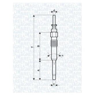 Свеча накала BMW X5,3,5,7 LAND ROVER FREELANDER ROVER 75 [062900023304] MAGNETI MARELLI uc26a