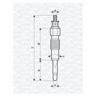 Свічка розжарення CITROEN JUMPER, RELAY FIAT DUCATO IVECO DAILY RENAULT MASTER II [062900040304] MAGNETI MARELLI uc37a