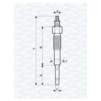 Свічка розжарювання (062900041304) TOYOTA MAGNETI MARELLI uc38a