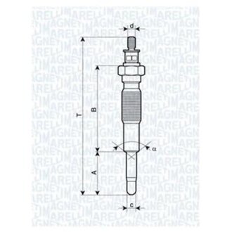 СВІЧКА РОЗЖАРЮВАННЯ MAZDA 626 2,0 KIA 2,0/2,7 SUZUKI 2,0TD[062900063304] MAGNETI MARELLI uc46a