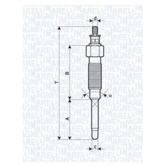 Свічка розжарювання (062900065304) TOYOTA Toyota Land Cruiser, Hilux, HIACE MAGNETI MARELLI uc48a