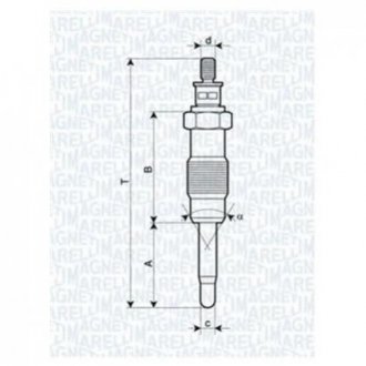 Свічка розжарення BRAVO/A,PUNTO,LANCIA, ALFA,MAREA [062500300304] Lancia Kappa MAGNETI MARELLI uc4a