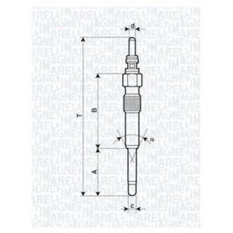 VW Свічка розжарення Golf,Passat,T5,Octavia 1.9TDI MAGNETI MARELLI uc61a