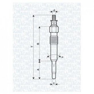 Свеча накала HONDA, ROVER [062503901304] Renault Laguna, Honda Accord, Renault Safrane, Honda Civic, Renault Espace, Megane, Land Rover Freelander, Volvo S40, V40, Renault Scenic MAGNETI MARELLI uc8a