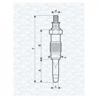 Свічка розжарення 062900010304 Renault 19, Clio, Volvo 340, Renault 21 MAGNETI MARELLI ux20a