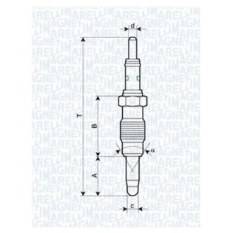 FIAT Свеча накала 11V Doblo, Punto, Palio 1.9D Fiat Punto, Doblo MAGNETI MARELLI ux21a