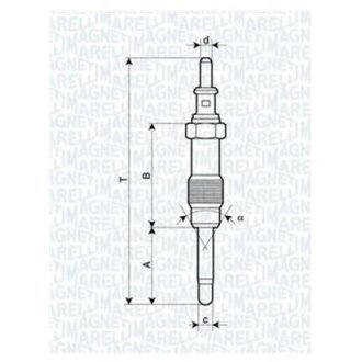 Свеча накала MERCEDES SPRINTER, T2/LN1 [062900046304] MAGNETI MARELLI ux23a